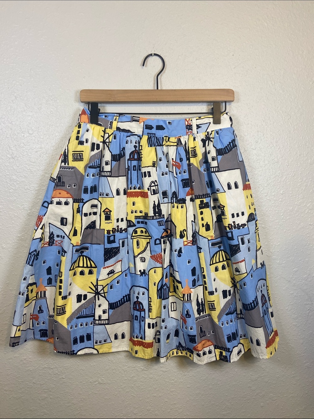 Modcloth Cottagecore Travel Mediterranean Charming Cotton Skirt Size Medium